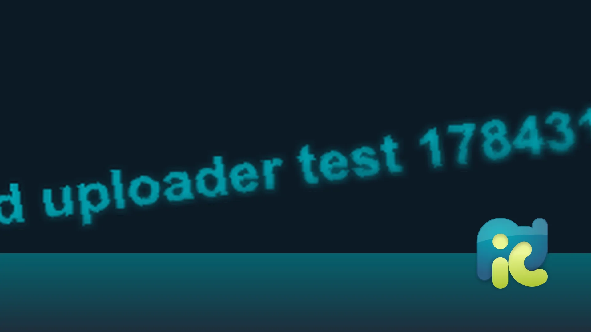 Cyan text against a dark background reads picd uploader test 178431247.